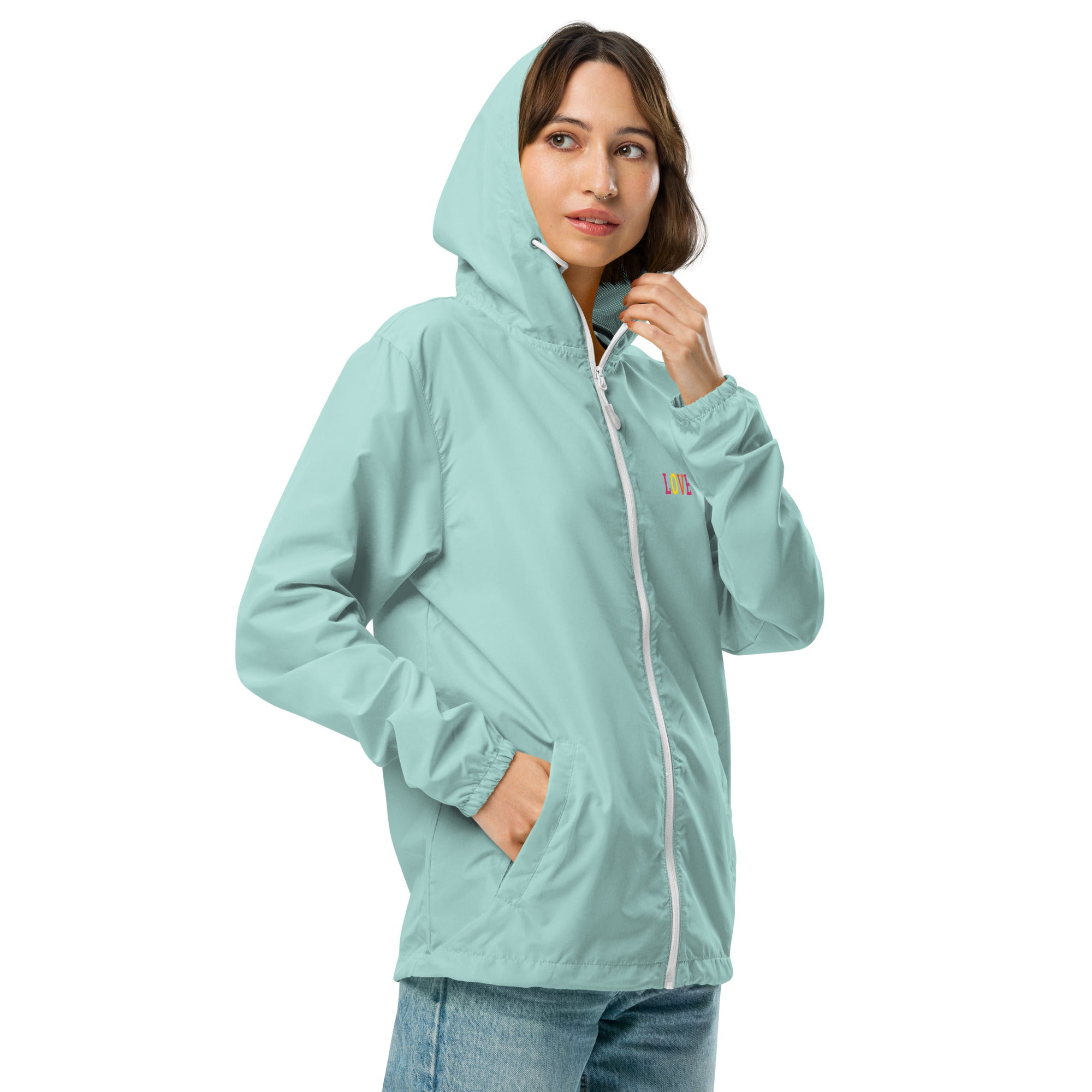 LOVE Unisex Zip Up Windbreaker